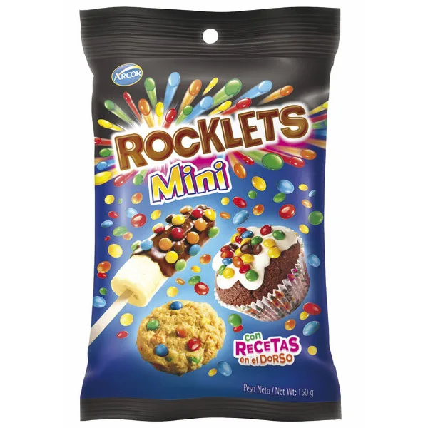 Chocolate confitado Arcor mini rocklets 150 g