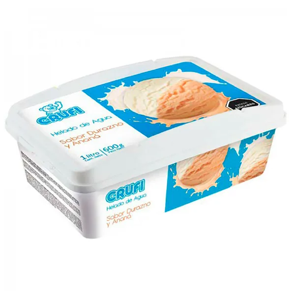 Helado Crufi durazno y ananá 1 l