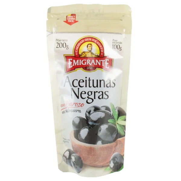 Aceitunas negras con carozo Emigrante 100 g