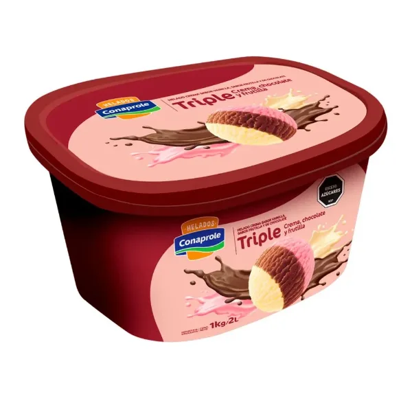 Helado Conaprole Regular Crema Chocolate y Frutilla 2 l