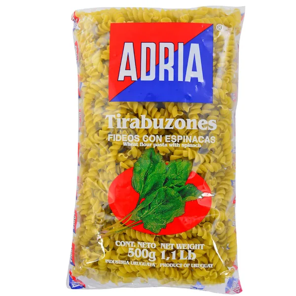 Fideos espinaca Adria Tirabuzón 500 g