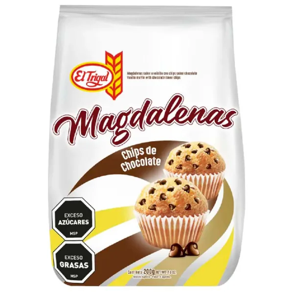 Magdalenas Chips Chocolate El Trigal 200 g