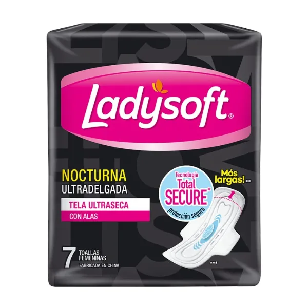 Toalla Femenina Ladysoft Nocturna Ultra Delgada Tela Sec 7 un.
