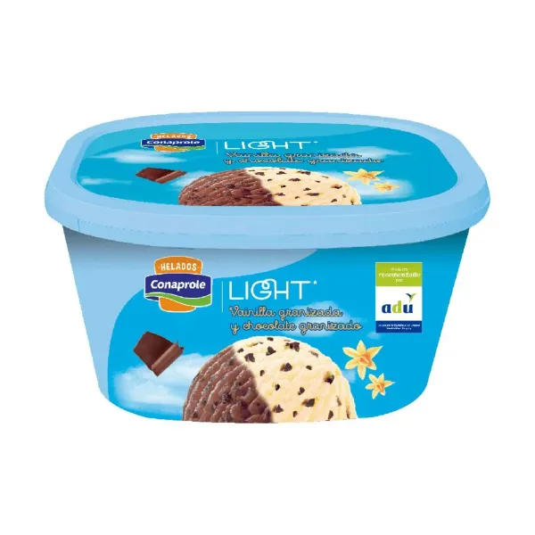 Helado Conaprole Regular Light Vainilla Granizada y Chocolat