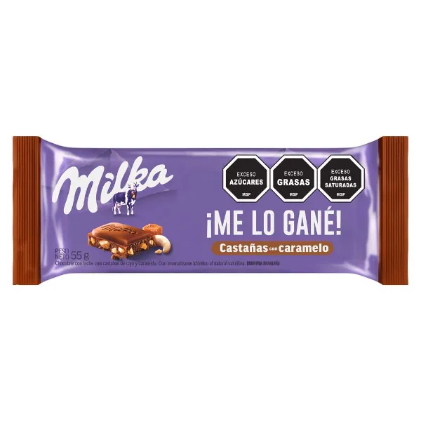 Tableta Milka Castañas con Caramelo 55 g