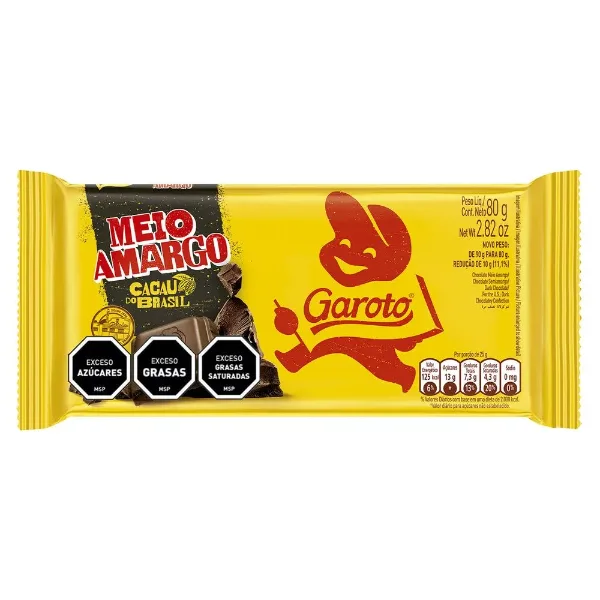 Chocolate Garoto Tableta Jumbo Semi Amargo 80 g