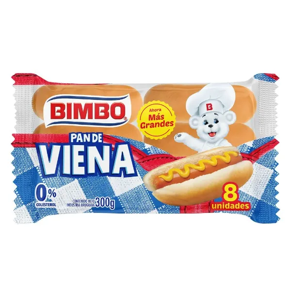 Pan de Viena Bimbo 300gr 8 un.