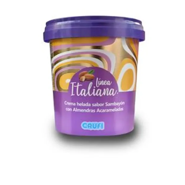 Helado Crufi Linea Italiana Sambayon con Almendras 500 ml