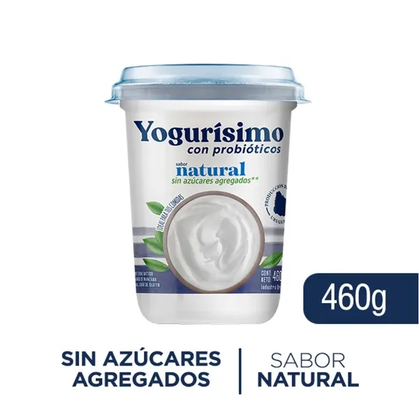 Yogur Yogurisimo Integral sin Azucar Pote 460 g