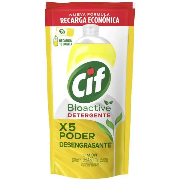 Detergente Cif Bioactive Limon Recarga 450 ml