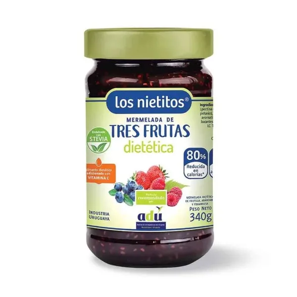Mermelada Los Nietitos 0% Azucar 3 Frutas 340 g