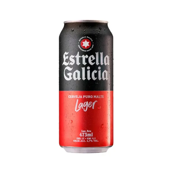 Cerveza Estrella Galicia Lager Lata 473 ml