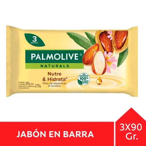 Jabón de Tocador Palmolive Naturals Nutre e Hidrata 3x90g