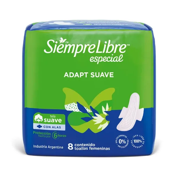 Toalla Femenina Siempre Libre Adapt Especial con Alas 8 un.
