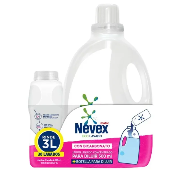 Jabón Líquido Nevex Bicarbonato para Diluir + Botella Regalo 500 ml