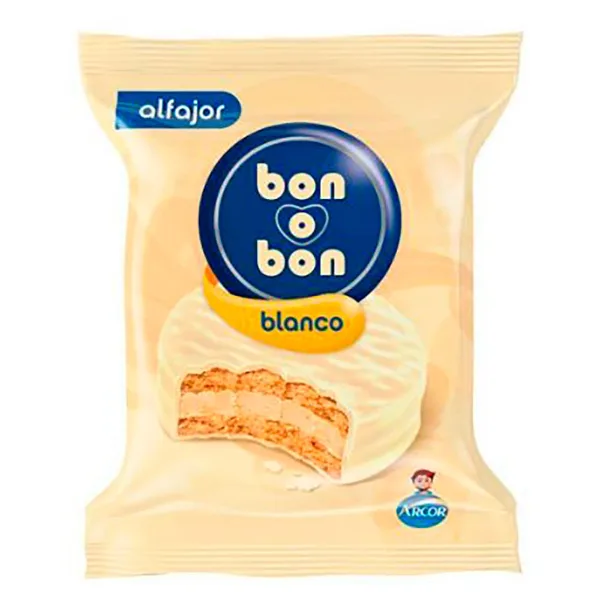 Alfajor Bon O Bon chocolate blanco 40 g