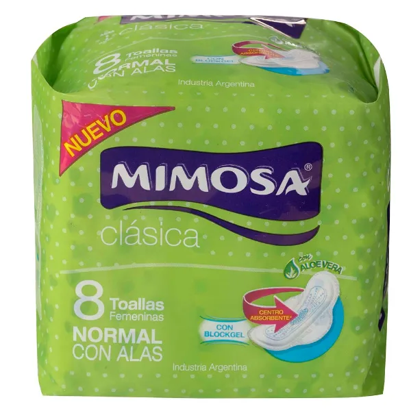 Toalla Femenina Mimosa Clásica con Alas 8 un.