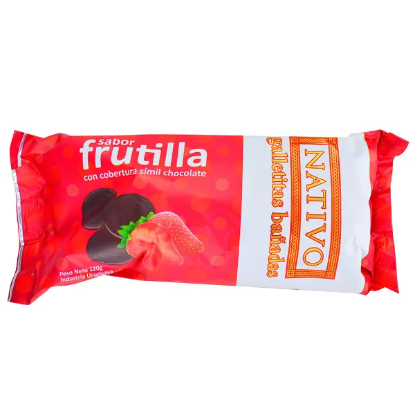 Galletitas Nativo Frutilla Bañada Chocolate 120 g