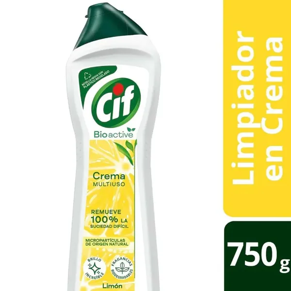 Limpiador Cif Crema Limon Botella Multiuso 750 g