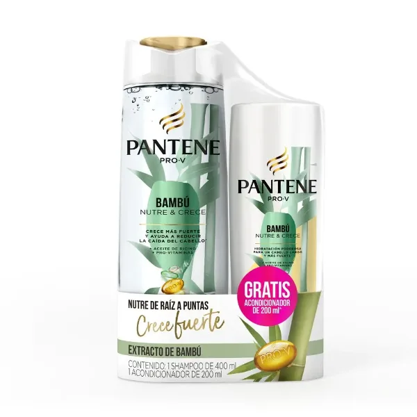 Shampoo Pantene Bambu Pack Frasco 400+200ml +acondicionador