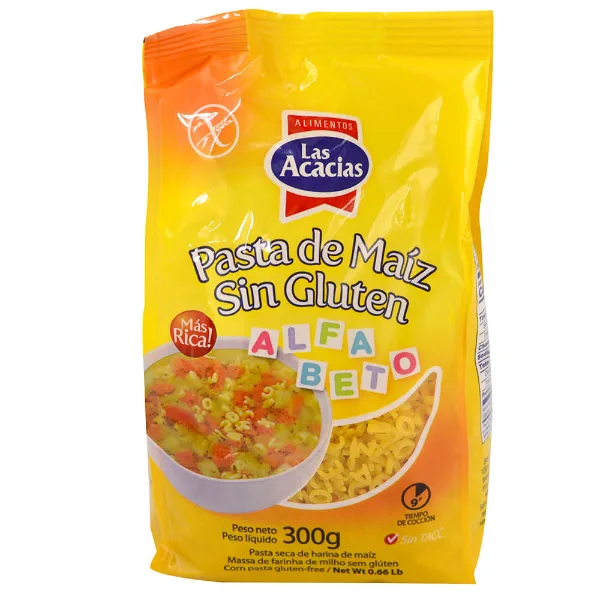 Pasta de maíz alfabeto Las Acacias 300 g