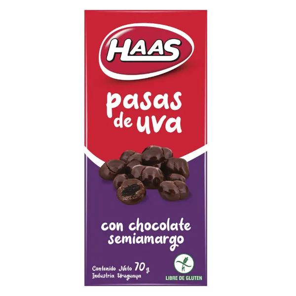 Pasas de uva con chocolate Haas 70 g