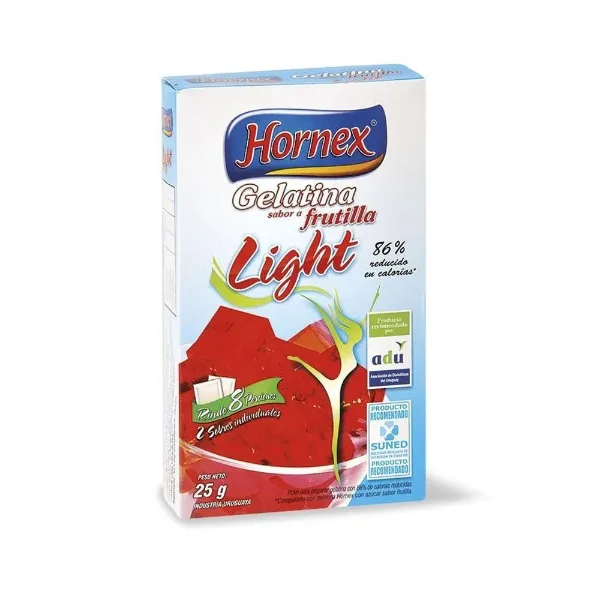 Gelatina Hornex Light Frutilla 25 g