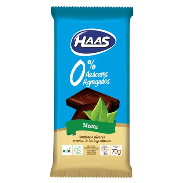 Chocolate Haas 0% Azucar Menta 70 g