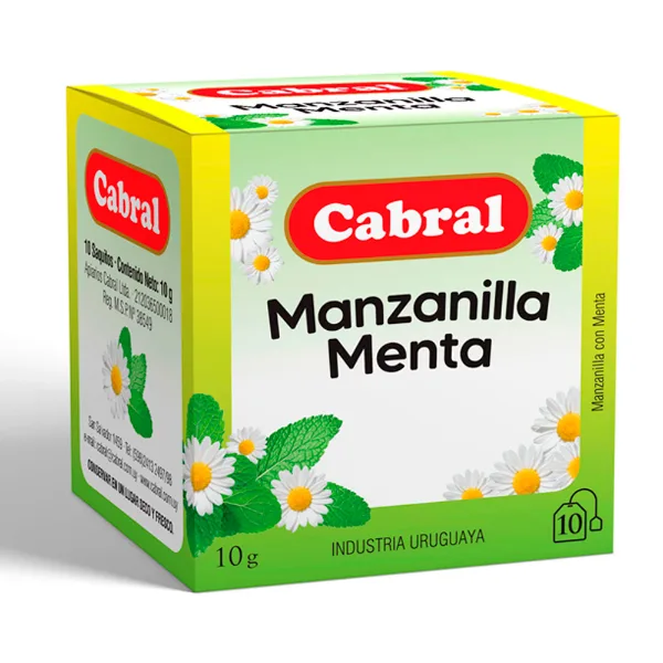 Té Cabral manzanilla con menta 10 un.