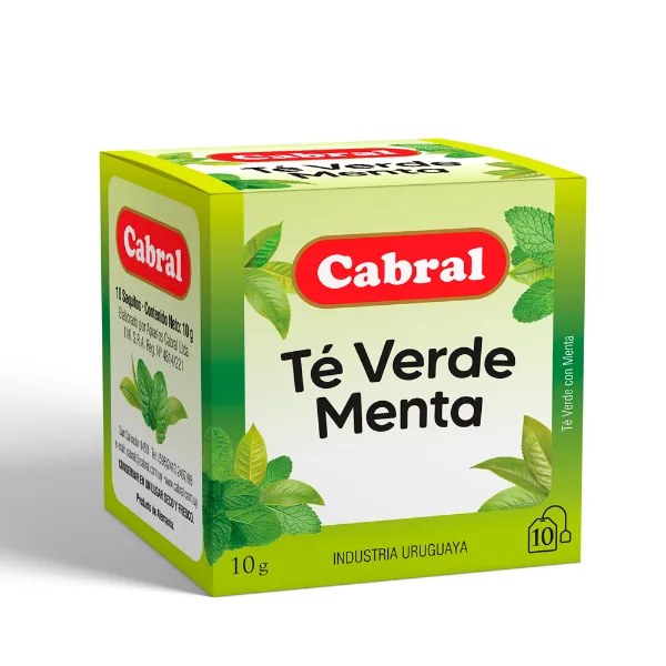 Té Cabral verde Menta 10 un.