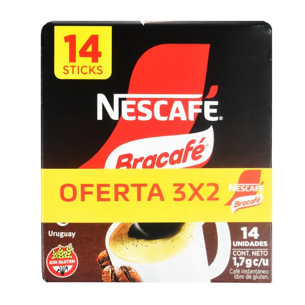 Café Nescafé Bracafé Sticks 3 x 2 14 un.