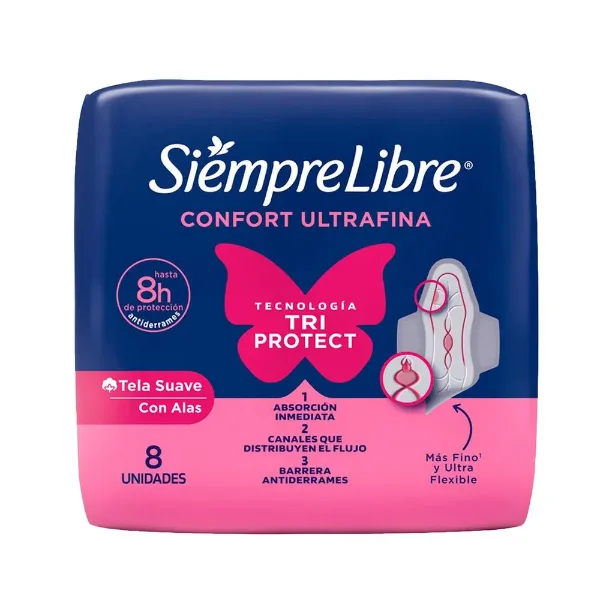 Toalla Femenina Siempre Libre Slinea Sys Ultra Fina con Alas