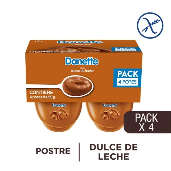 Postre Danette Dulce de Leche 380gr 4 un.