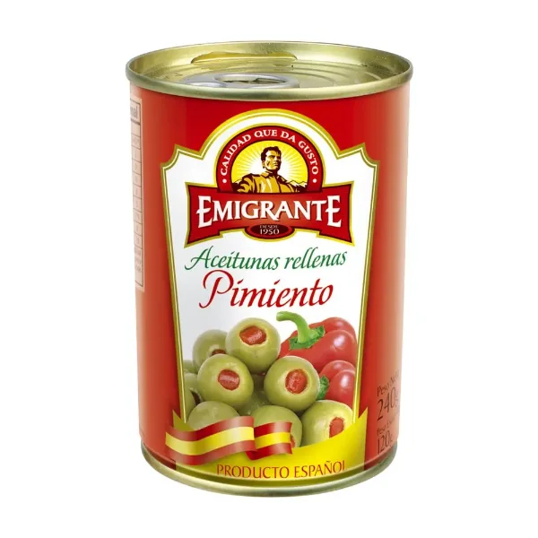 Aceituna Emigrante Rellena Verde con Pimiento 120 g