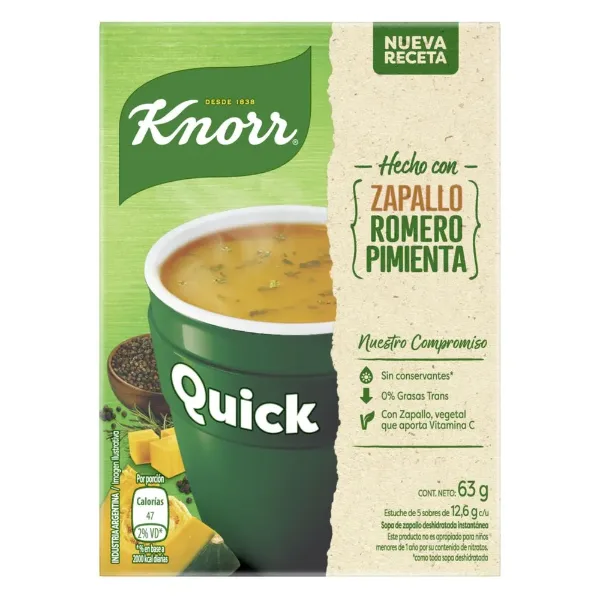 Sopa Knorr Quick Zapallo 5 un.