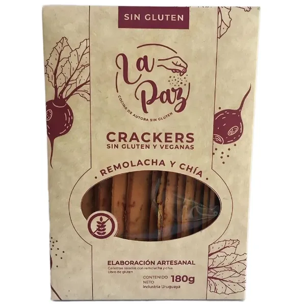Galletas La Paz Saladas Remolacha y Chia sin Gluten 180 g