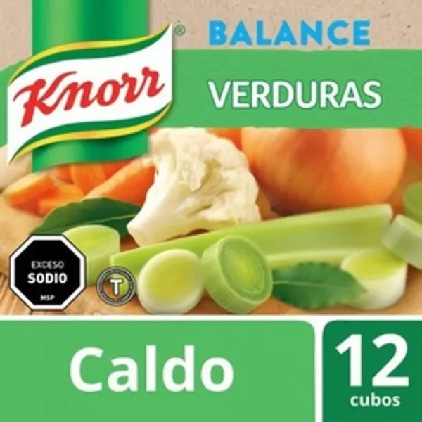 Caldo Knorr Verdura 12cubos Menos Sodio