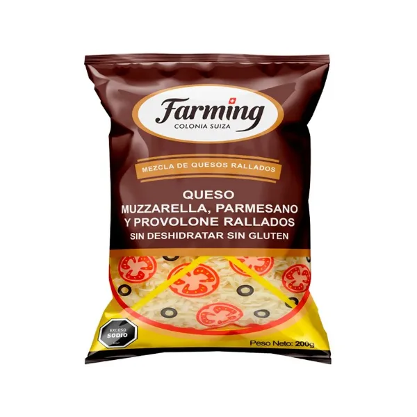 Queso Farming Mezcla 3 Quesos Rallado 200 g