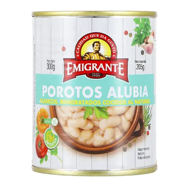Poroto Emigrante Alubia Blanco Lata 350 g