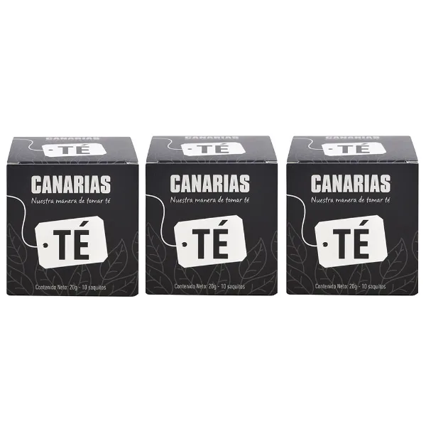Pack 3x2 té negro Canarias 10 sobres