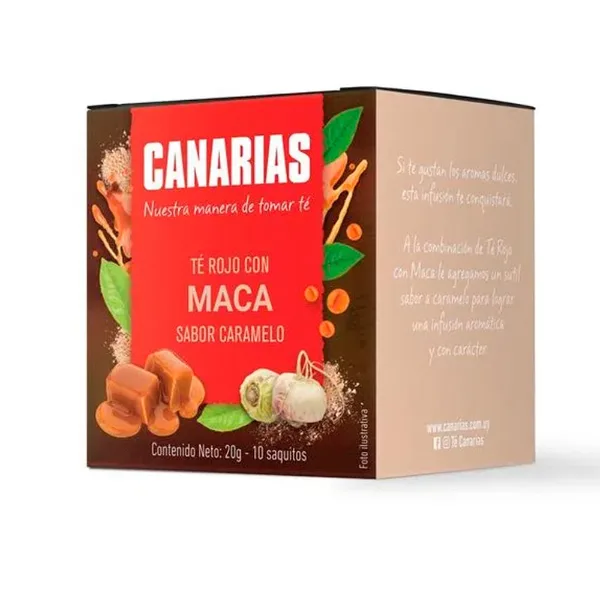 Té rojo Canarias maca con caramelo 10 sobres