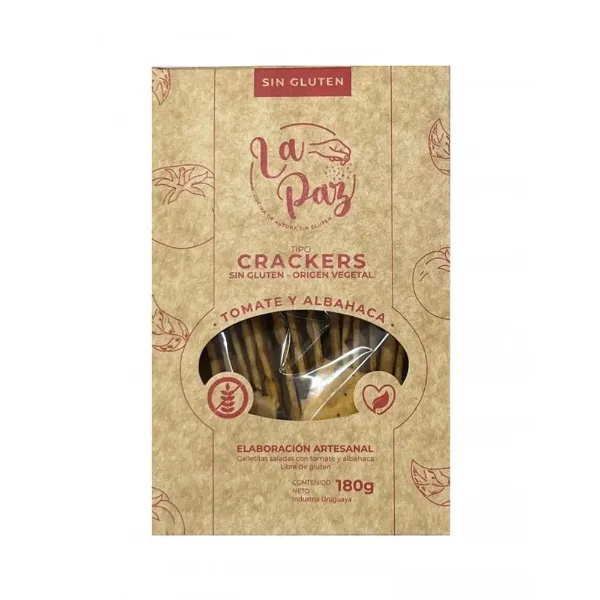 Galletas La Paz Tomate y Albahaca sin Gluten Caja 180 g