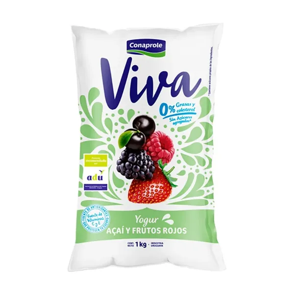 Yogur Conaprole Viva 0% Frutos Rojos 1 l