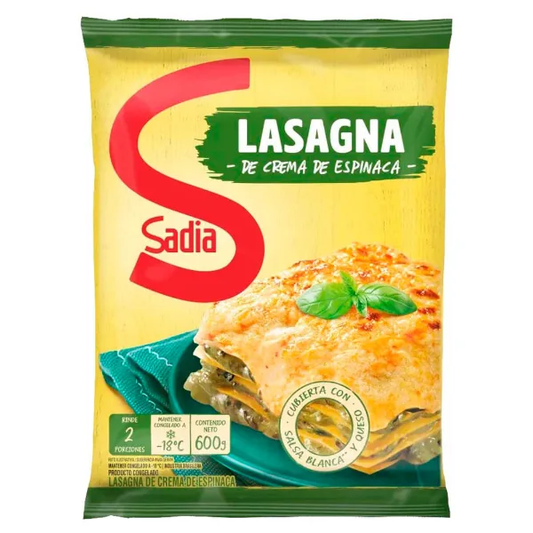 Lasagna Sadia Crema de Espinaca 600 g