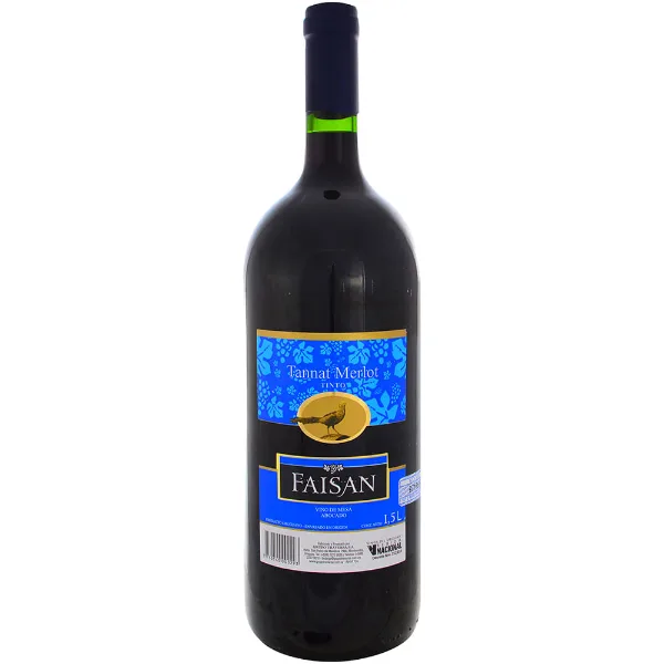 Vino Tinto Tannat Merlot Faisan 1,5 l