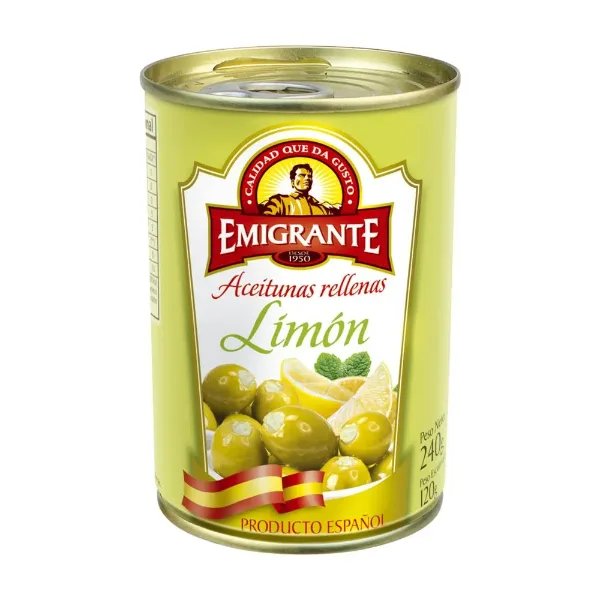 Aceituna Emigrante Rellena Verde con Limon 120 g