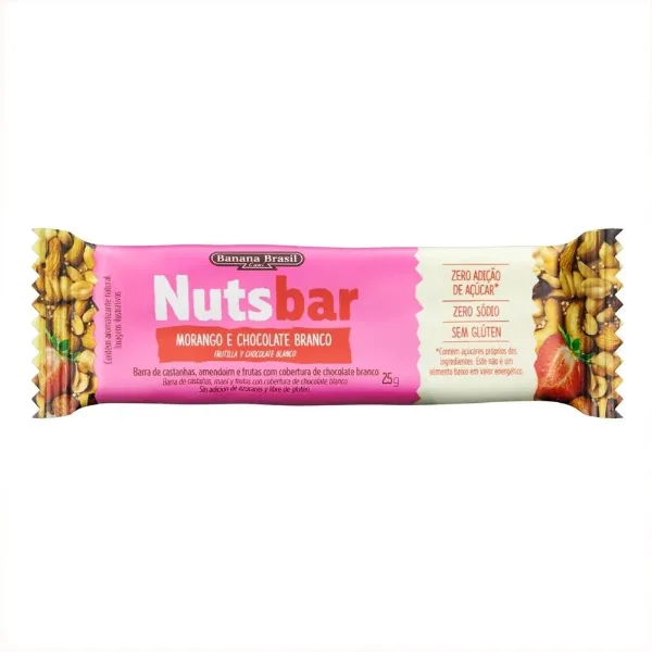 Barrita Nuts Bar Frutilla y Chocolate Blanco 25 g