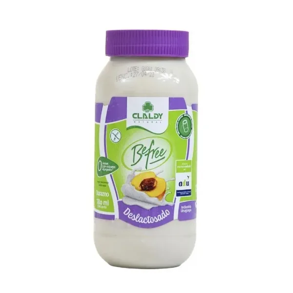 Yogur Claldy Befree Deslactosado Durazno Frasco 780 ml