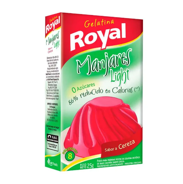 Gelatina Royal light cereza 25 g