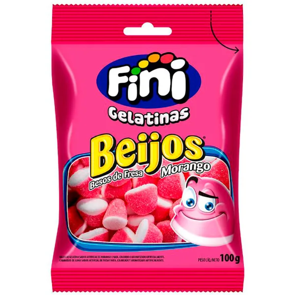 Caramelos de gelatina Fini besos de fresa 100 g